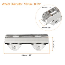 uxcell Sliding Patio Door Roller Assembly, 6mm Slotted Width Sliding Door Wheel Ball Bearings 48mm Length, Pack of 16