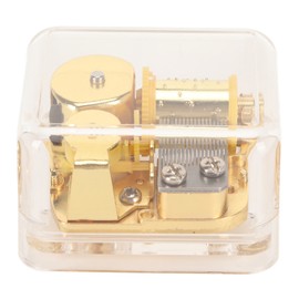 Hand Crank Music Box Acrylic Clear Retro Design Portable Musical Box Gifts for Birthday Christmas