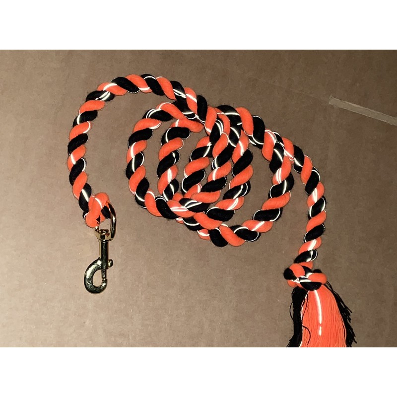 IV Horse Hi Viz Lead Rope with Reflective 6' (Black/Flo