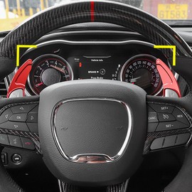 Alloy Car Steering Wheel Shifter Paddlers Extension Compatible for Durango 2014-2024, Charger Challenger 2015-2024, Compatible for Jeep Grand Cherokee 2014-2020 Shift Paddle Extended Trim Cover Parts