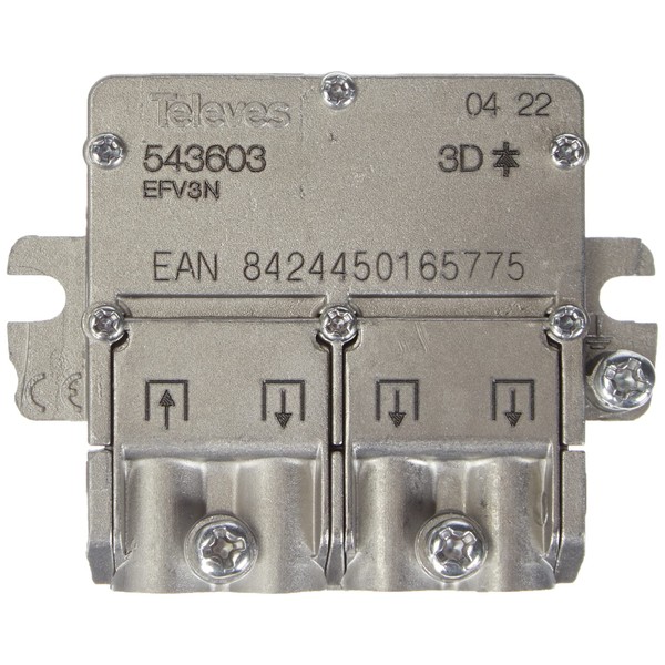Televes 543603 - Mini Splitter 5 2400mhz Easyf 3d 8,5/7,5dB