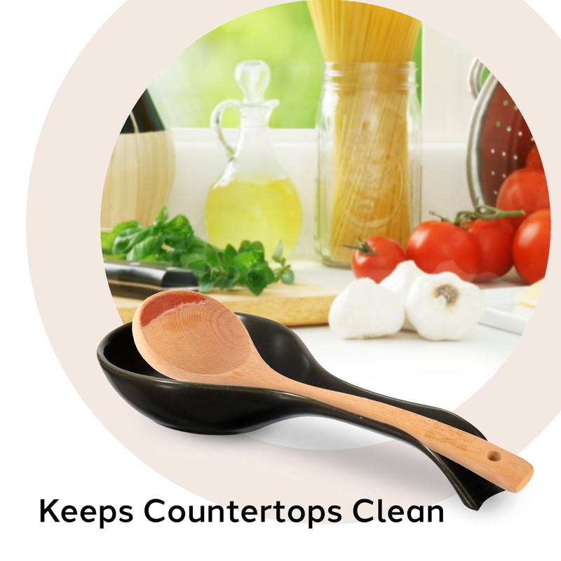 OGGI Ceramic Spoon Rest- Spoon Rest for Stove Top, Spoon