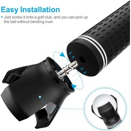 HH-GOLF® - Juego de 3 puntas para recuperar pelotas de golf de 3 puntas, recogedor de bolas de ventosa, herramienta de recogida de bolas de golf para putter, fácil instalación