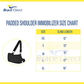 Brace Direct Deluxe Shoulder Immobilizer Arm Sling with Padded Straps- Shoulder Brace for Rotator Cuff Repair, Dislocation, Cast Support, Arm, Wrist, & Hand Injury- For Left or Right Arm