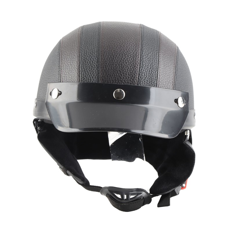 Half Helmet Breathable Sun Blocking Retro Safe PU Leather Motorcycle