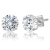 MAX + STONE 14k Solid White Gold Stud Earrings for
