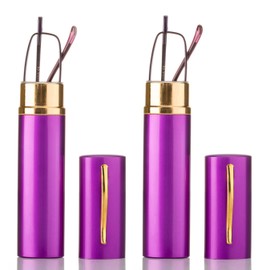 2 Packs Pocket Readers Ultra Compact Purple Reading Glasses in Case +3.00