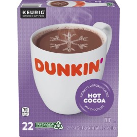 Dunkin' Donuts Dunkin Donuts Hot Cocoa K Cup Pack of 22 Single Serve Milk Chocolate Pods