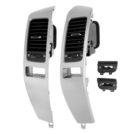 Center A/C Dash Air Vent Trim Panel With Grille, Console Outlet Insert Frame, Compatible with 2003-2009 Lexus GX470, Land Cruiser Prado 120, Replaces# 55474-60040, 55475-60040 (Silver)