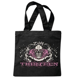 'Shoulder bag "Dirty thirteen Skull Gothic Outdoor Bike Club Mc Motorcycle Chopper Custom Motorbike, Meet Club Meet Shopping Bag School Bags Gym Bag in Black