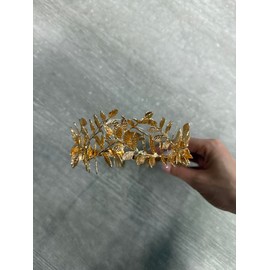 JAKAWIN Light Up Greek Goddess Headband Accessories Gold Leaf Crown for Women