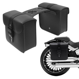 AC-MTORC PU Leather Saddlebags Saddle bags with Lock for Harley Sportster Softail Dyna