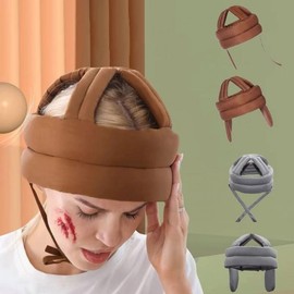 Adjustable head protection hat for the elderly, fall prevention, fall prevention, available for the elderly. Overload gray/ear-shaped type