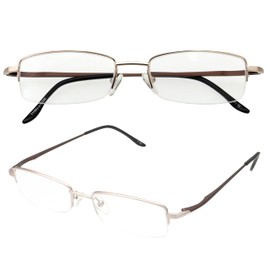 [シニア”愛”クラブ] senior eye club S711002BR150 老眼鏡 眼鏡 1.5 メンズ レディース 軽い アルミ合金 メタル枠 ケース付き 711002 ブラウン +1.50