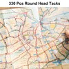 330 Pcs Round Head Tacks, 1/8 Inch Map Push Pins,