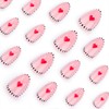 Short Almond Press on Nails Valentine Heart False Nails with