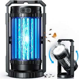 Evolpol Bug Zapper Outdoor & Indoor, 4200V Electric Mosquito Zapper, 4 in 1 Fly Trap with 5000mAh Battery & Spotlights Cordless, Portable & Rechargeable Mosquito Killer for Outdoor Patio, Camping