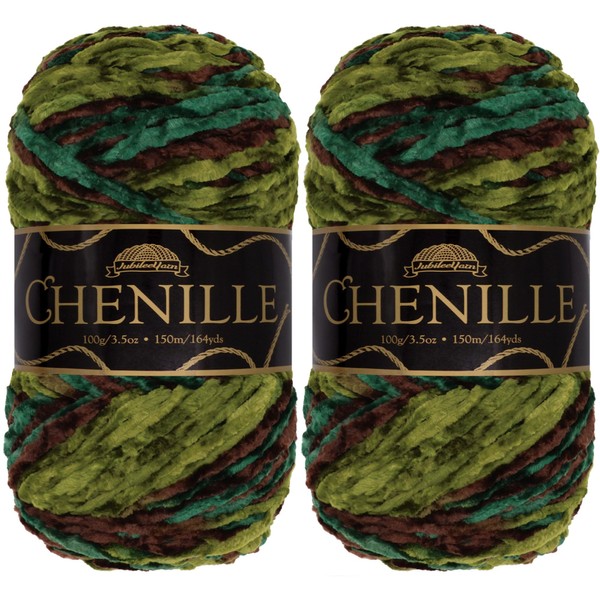 JubileeYarn Chenille Yarn - Worsted Polyester - 100g/Skein - Camelot
