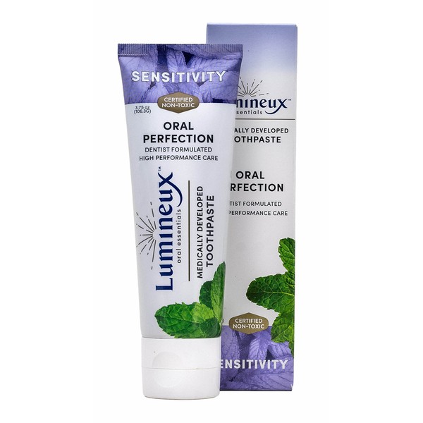 Lumineux Sensitivity Toothpaste - Fluoride Free, Certified Non-Toxic - NO Artificial Flavors, Colors, SLS Free, Dentist Formulated - Relieves Sensitive Teeth Without the Harm - 3.75 Oz