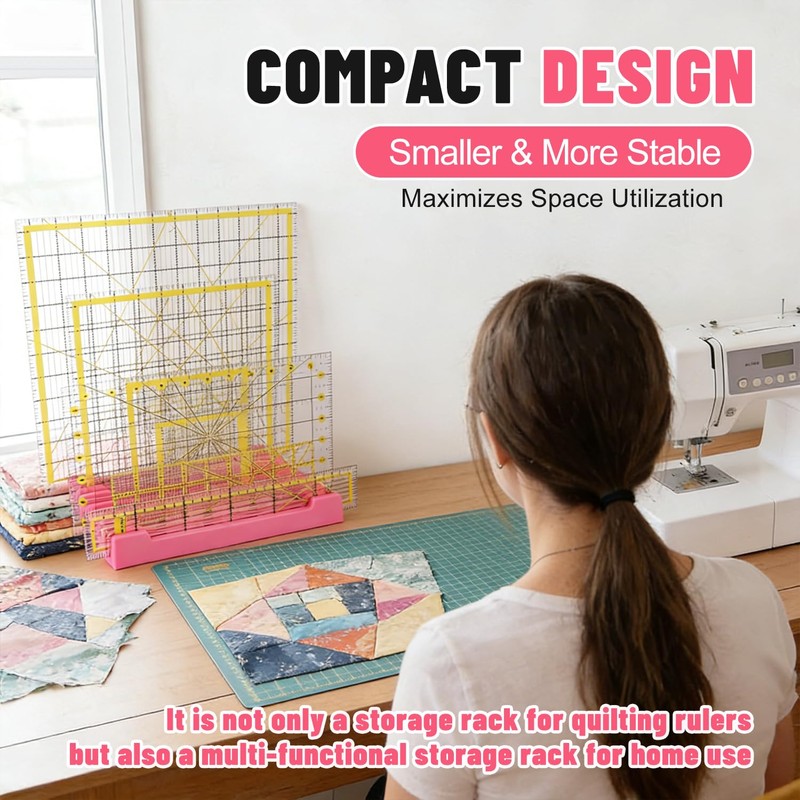 Storage Rack for Quilting Rulers 6“* 10“-12 Slot Ruler Holder