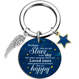 isiyu Bereavement Gifts for Loss of Loved One Guardian Angel Keychain In Memory of a Loved one Father Mother Grieving Sympathy Memorial Gifts for Grandparents Kids Son Daughter Remembrance Gift Ideas