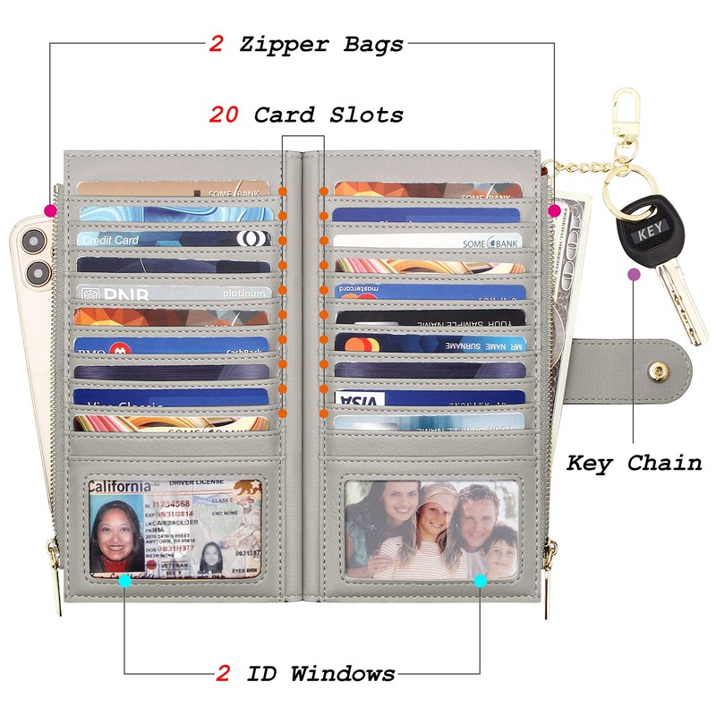 ZRTARY Wallets for Women RFID Blocking Leather Slim Bifold Multi