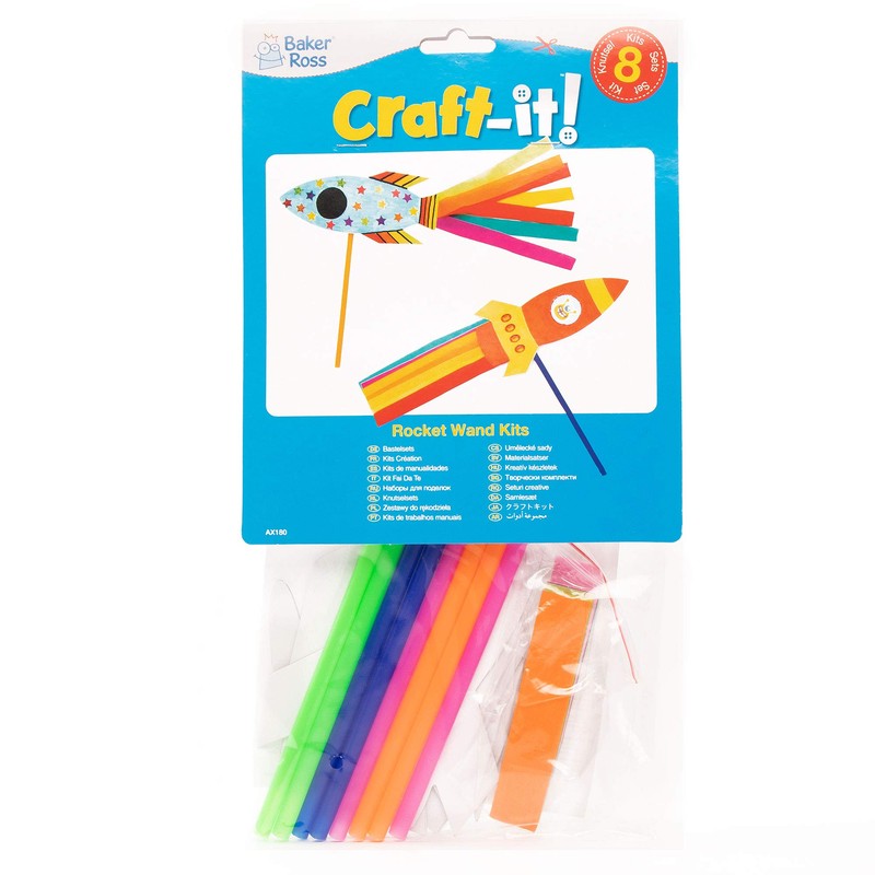Baker Ross AX180 Rocket Wand Kits - Pack of 8,