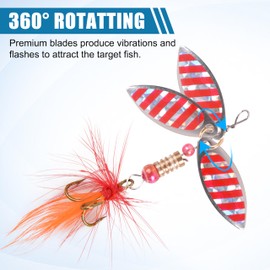Rooster Bait Tail Fishing Lures Kit Spinner Baits Trout Lures Spoon Spinner Hard Metal Bait Crankbaits for Pike Bass Trout Salmon Crappie Walleye Fishing