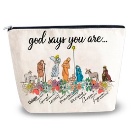 Christian Gifts For Women Makeup Bag Religious Inspirational Gift For Women Birthday Mom Sister Best Friend Bible Verse Cosmetic Bag Gift Spiritual Religious Gifts God Says You Are