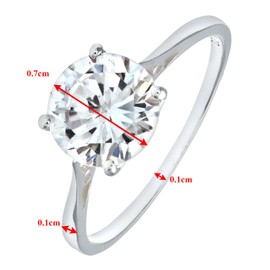 Elegano Sterling Silver Engagement Ring – Solitaire Set Cubic Zirconia Women’s Ring (Size K)