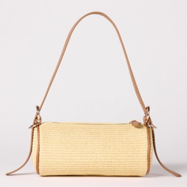 The Drop Women's Miri Barrel Bag, Straw/Mocha Trim, One Size
