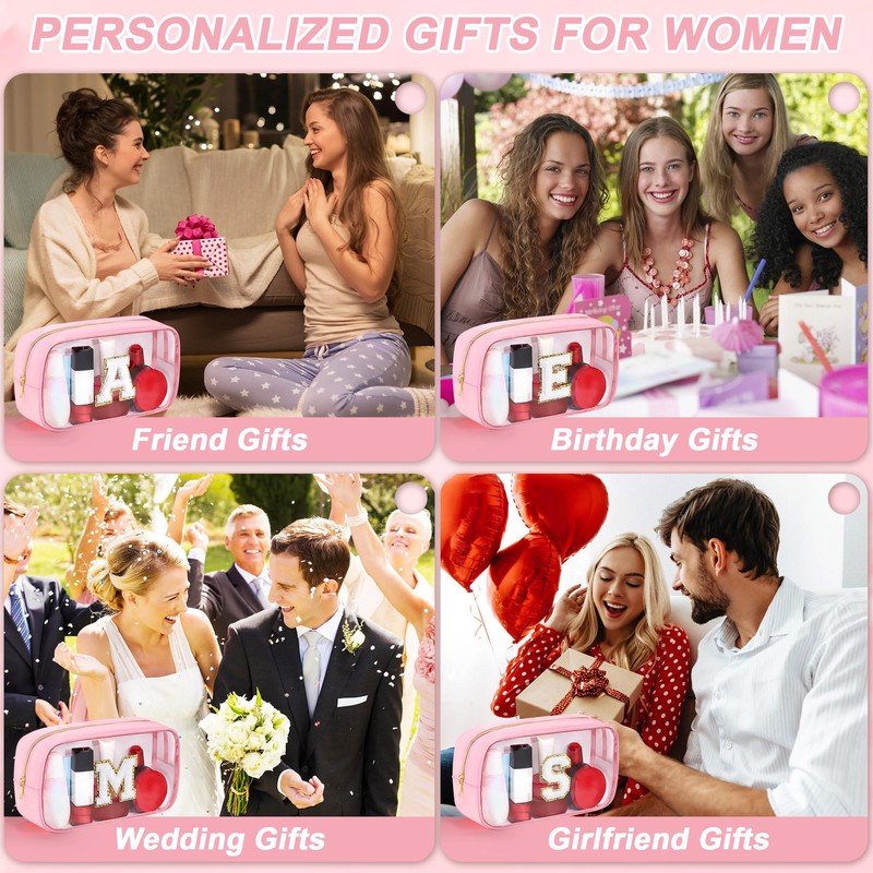 SEFORICO Gifts for Teen Girls - Initial Toiletry Bag Makeup