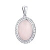 SILVEGO Women's Pendant 925 Sterling Silver with Natural Rose Quartz,