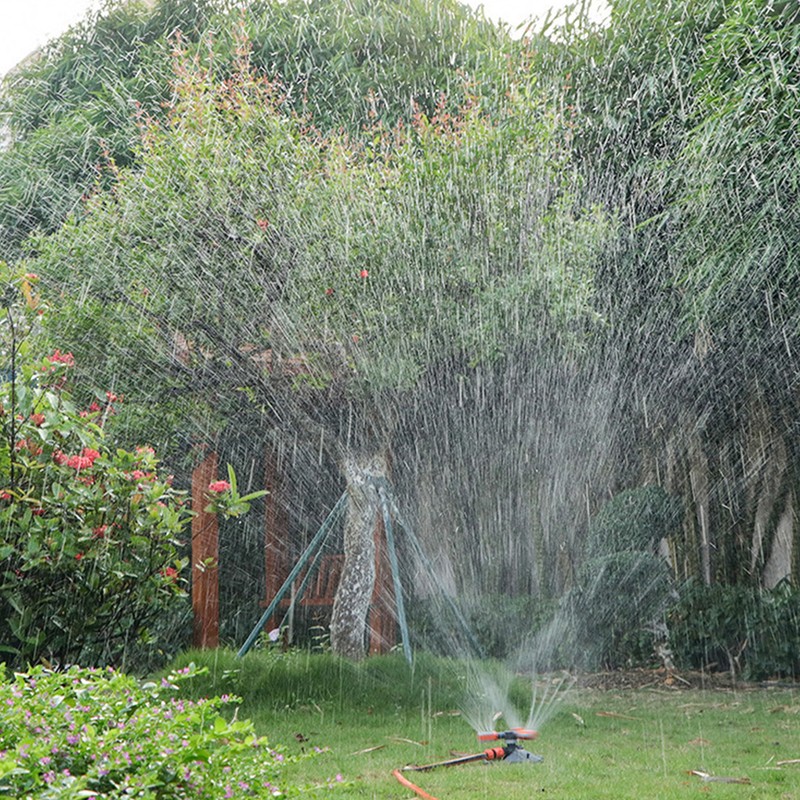 Lawn Sprinkler 3 Arm Nozzles 360° Auto Rotating Irrigation Water