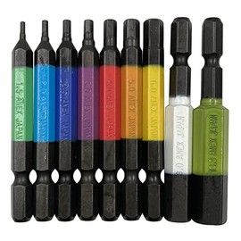 Anex (ANEX) Color Bit Hex Wrench Single Head 65mm with Storage 9-piece Set (1.5/2/2.5/3/4/5/6/8/10mm) ACHX9-65L