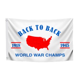 3x5 Feet World War Champs Flags with 2 Brass Grommets - Back to Back Banner - Polyester Flag Wall for Decor Man Cave Bar USA Flags - American Single Sided Flag for Outdoor or Indoor
