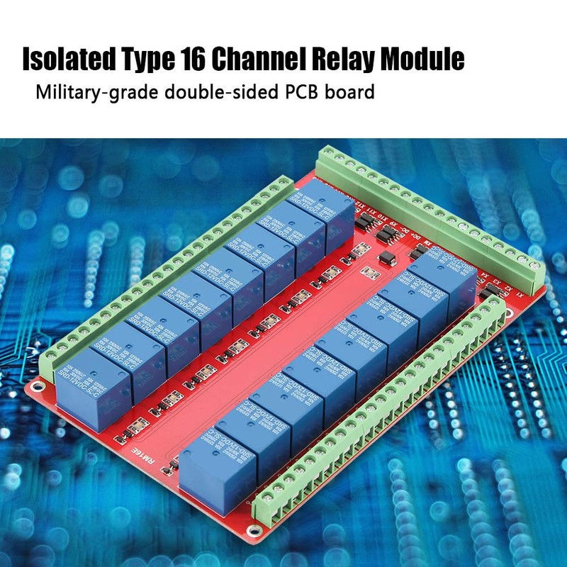 16-Channel Relay Module Insulated Interface Card High/Low Level Trigger DC