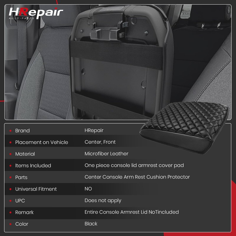HRepair Center Console Armrest Cover fits for 2019-2025 Chevy Silverado