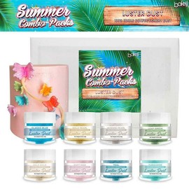 Bakell Summer Luster Dust Collection A (8 PC SET) Shimmer Edible Paint & Baking Powder