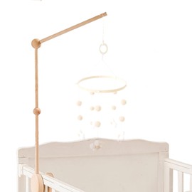 Baby Crib Mobile Arm - 30 Inch Wooden Mobile Hanger for Crib, Baby Mobile Holder for Baby Girls Boys Nursery Decor - with Anti Slip Attachment