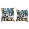 Otter Enjoying A Bubble Bath. Candles Pampering Peaceful Throw Pillow