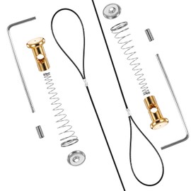 2 Sets Gate Latch Cable Pull, Spring Loaded Latch String, Black Spring with Adjustable Door Latch Gate Opener, Fence Gate Pull Lock Latch Opener for Wooden Fence Gate Latch, Garden Wood Gate Latch