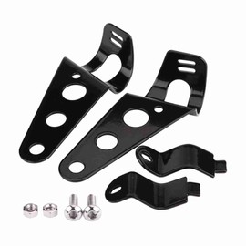 KIMISS 2pcs Headlight Mounting Brackets Motorcycle Fork Clamp Mount Brackets Headlight Bracket Motorcycle Fork Bracket Mount Stainless Steel Adjustable Fork Racer 28mm-34mm (Black)