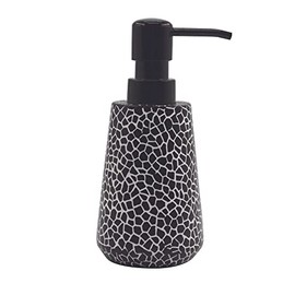 MSV Safari Soap Dispenser with Stainless Steel Pump Liquid Soap Dispenser Polyresin 300 ml Long Lasting and Robust Matt Black