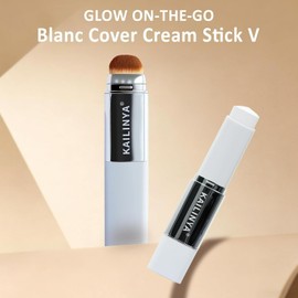 Korean Color Changing Foundation Stick 2-in-1 Waterproof & Long-Lasting Hydrating Makeup,with Brush for Lumine Skin, Dual-Ended Foundation & Concealer Stick, Portable for Easy Daily Use and Travel 202