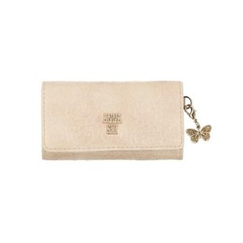 ANNA SUI Women's Rose Heart Key Case, beige