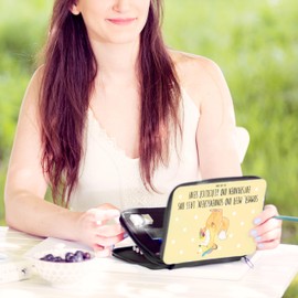 Mr. & Mrs. Panda Pencil Case Summer Sea Beach Gift Holiday Sunshine Student Pencil Roll Relaxation Seasons Autumn, yellow, Hand Drawn