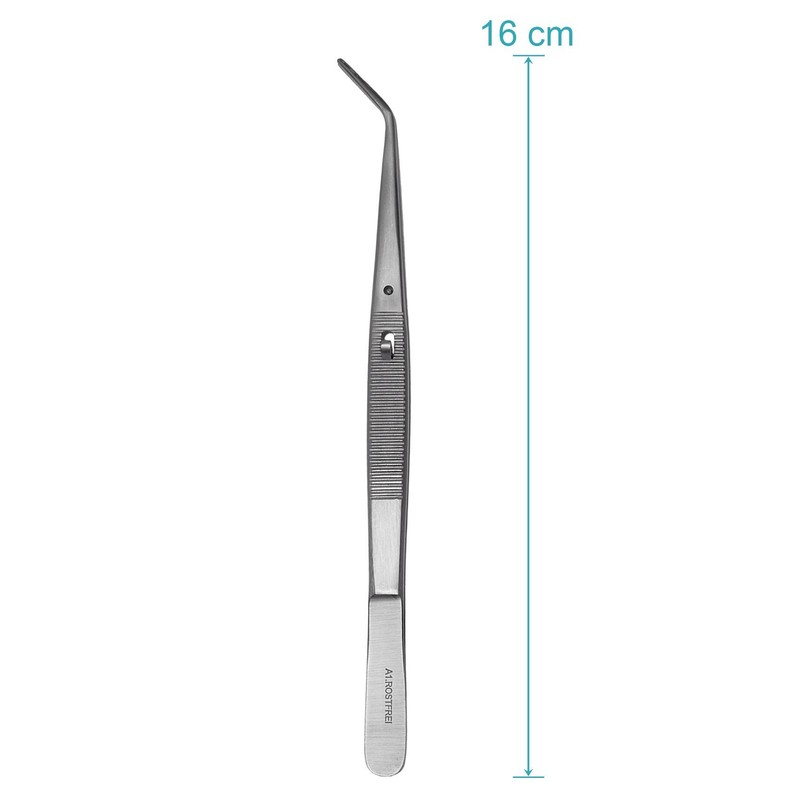 Tweezers with Lock London College – Offset – Stainless Steel