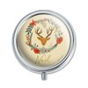 Christmas Noel Deer in Wreath Pill Case Trinket Gift Box