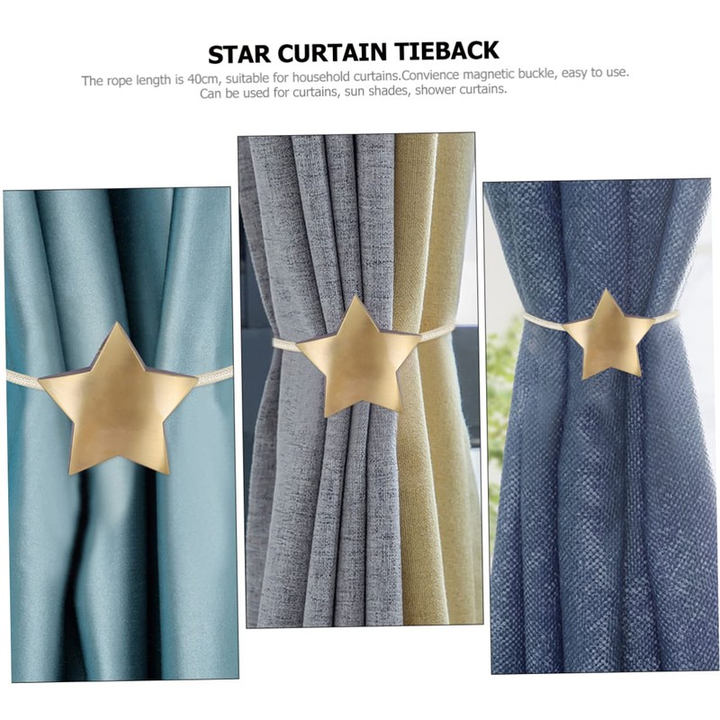 Ciieeo Magnetic Curtain Tiebacks Elegant Star Design Easy to Use